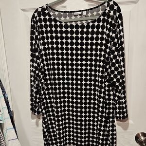 Croft & Barrow Black and White Polka Dot Blouse
